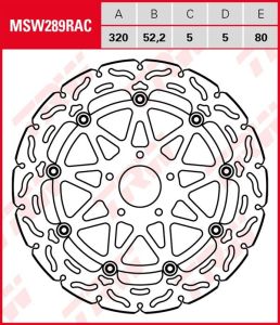 Disco de freno flotante RACING TRW MSW289RAC