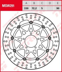 Disco de freno flotante  TRW  MSW291